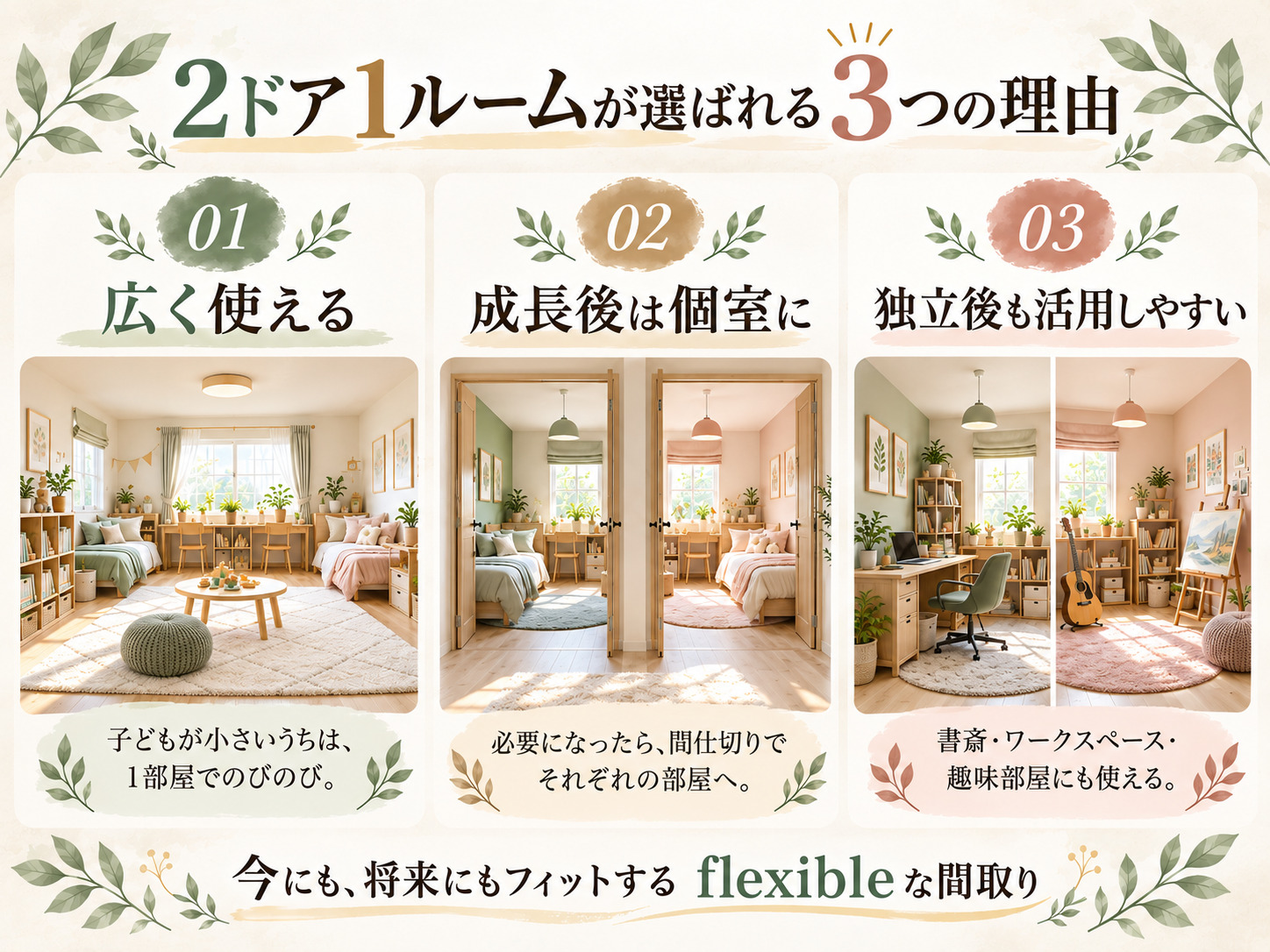 2ドア1ルームの3つのメリット