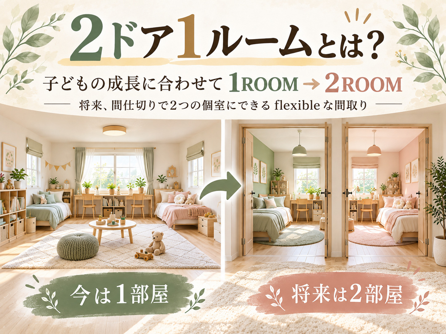 2ドア1ルームとは？子ども部屋を将来2部屋にできる間取りのメリット