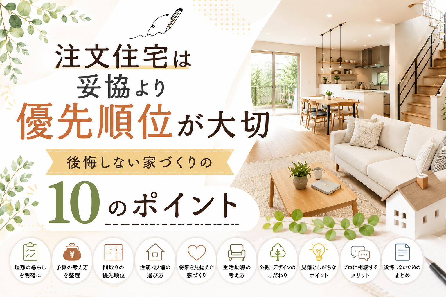 注文住宅は妥協より優先順位が大切｜後悔しない家づくりの10のポイント